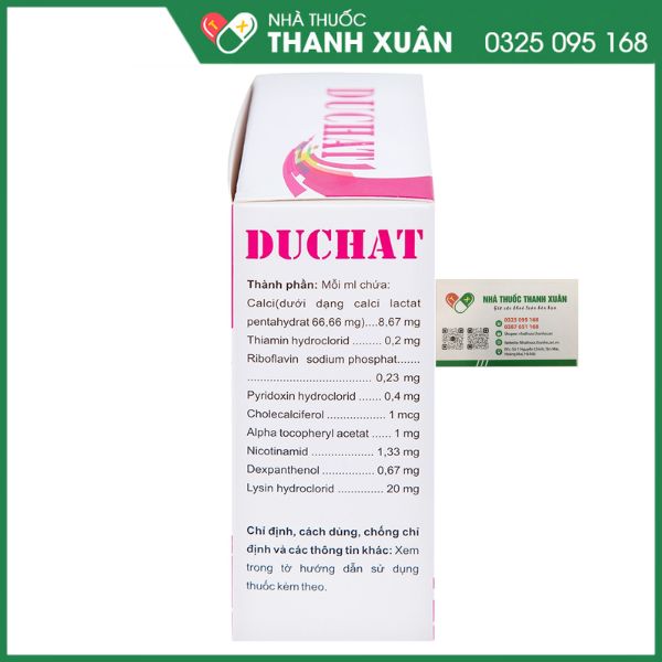 Duchat - Dự phòng trong trường hợp thiếu vitamin và các acid amin thiết yếu trong giai đoạn tăng trưởng